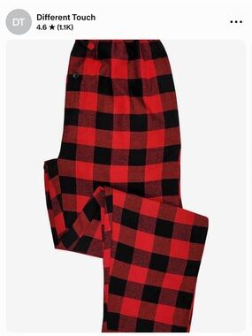 Different Touch Red and Black Buffalo Plaid Men’s Pajama Bottoms
